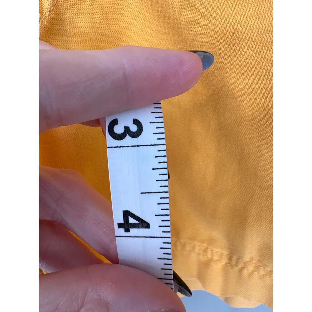 90s Vintage Esprit Shorts Womens Small Yellow High Waist Cotton 80s - Picture 9 of 9